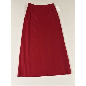 Vtg Liz Claiborne Wool Cashmere Blend Deep Red Skirt‎ Heritage Preppy Minimal 8